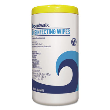 Boardwalk® Disinfecting Wipes, 8 X 7, Lemon Scent, 75-canister, 6 Canisters-carton freeshipping - TVN Wholesale